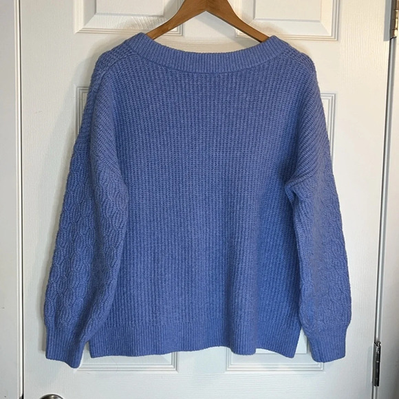 Reitmans Signature chunky v-neck sweater women’s XXL dusty blue knit dusty blue - Picture 4 of 10